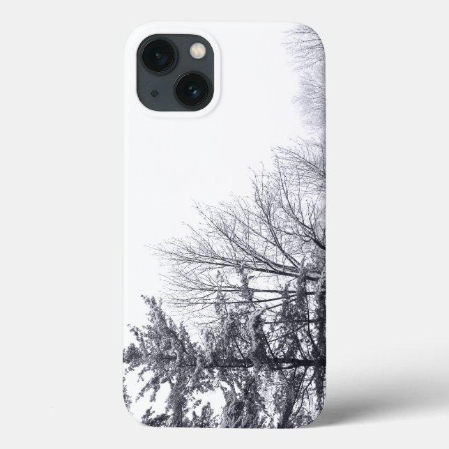 Funda De Case-Mate Para iPhone Árboles cubiertos de nieve: Horizontal (Reverso)