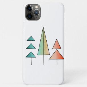 Funda Para iPhone 11 Pro Max árboles de arcoíris modernos de mediados de siglo