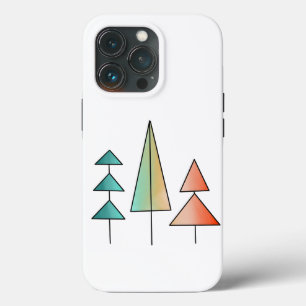 Funda Para iPhone 13 Pro árboles de arcoíris modernos de mediados de siglo