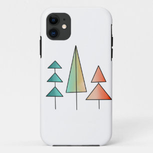 Funda Para iPhone 11 árboles de arcoíris modernos de mediados de siglo
