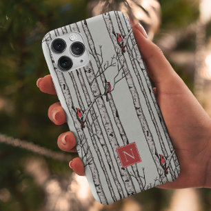 Funda Para iPhone 14 Pro Max De Case-Mate Árboles de aves monogramadas y pájaros cardenales 