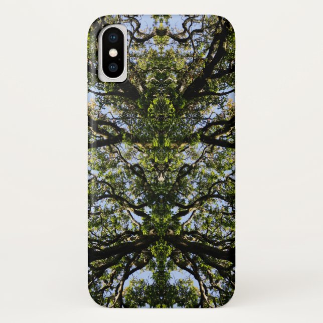 Funda De Case-Mate Para iPhone Árboles de imagen espejos (Reverso)