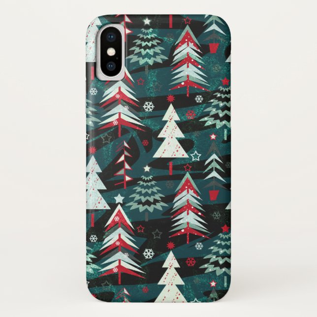 Funda De Case-Mate Para iPhone Árboles de Navidad. (Reverso)
