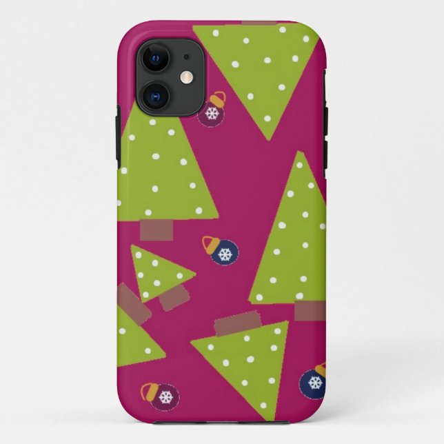 Funda De Case-Mate Para iPhone Árboles de Navidad Caprichosos (Reverso)