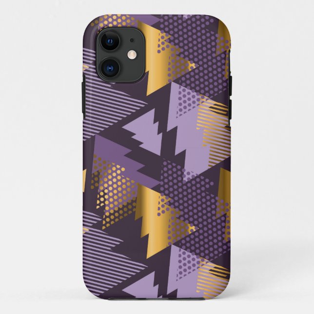 Funda De Case-Mate Para iPhone árboles de navidad púrpura (Reverso)