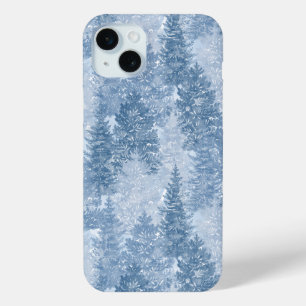 Funda Para iPhone 15 Mini Árboles de pino azul