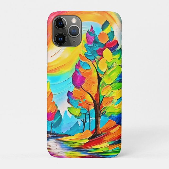 Funda De Case-Mate Para iPhone Árboles del arcoiris: Vivid Forest (Reverso)