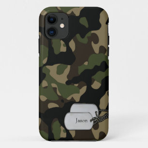 Funda Para iPhone 11 Árboles frutales y camuflaje militar