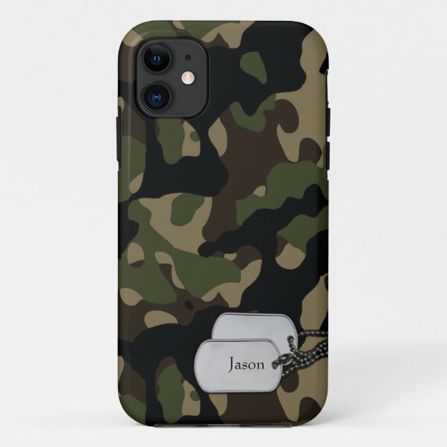 Funda De Case-Mate Para iPhone Árboles frutales y camuflaje militar (Reverso)