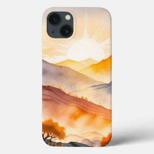 Funda Para iPhone 13 Árboles iluminados por el sol y valles sombreados