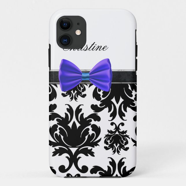 Funda De Case-Mate Para iPhone arco azul del caso del iPhone con monograma (Reverso)
