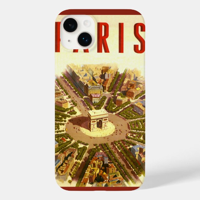 Funda De Case-Mate Para iPhone Arco de Triunfo Vintage, París, Francia (Reverso )