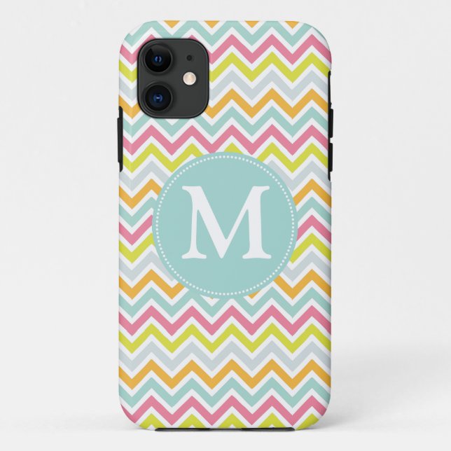 Funda De Case-Mate Para iPhone Arco iris Chevron personalizado (Reverso)