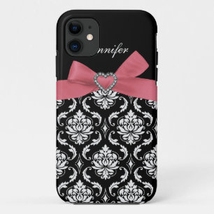 Funda Para iPhone 11 Arco rosado con el caso del iPhone del damasco