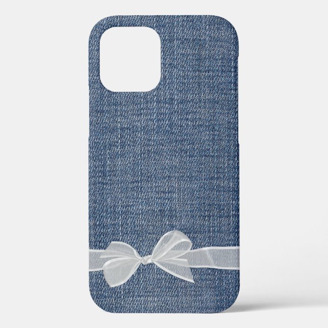 Funda De Case-Mate Para iPhone arco sobre el denim azul (Reverso )