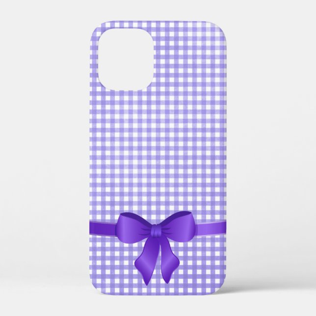 Funda De Case-Mate Para iPhone arco violeta en gingham (Reverso )