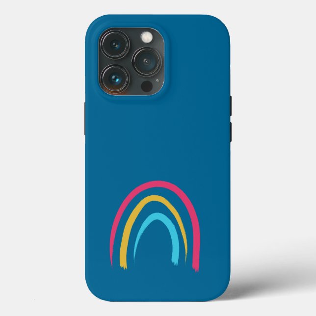 Funda De Case-Mate Para iPhone Arcoiris azul pavo real (Reverso )