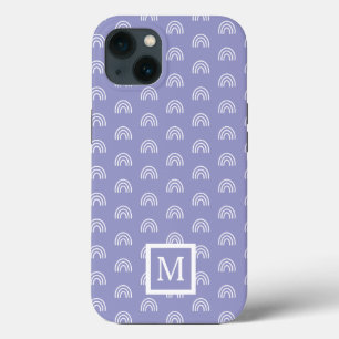 Funda Para iPhone 13 Arcoiris blanco monogramo