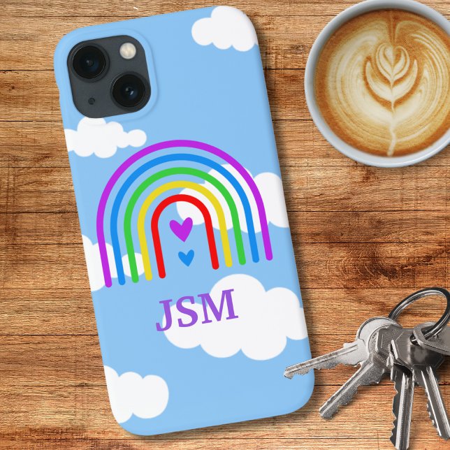 Funda De Case-Mate Para iPhone Arcoiris colorido con cielo azul y nubes (Subido por el creador)
