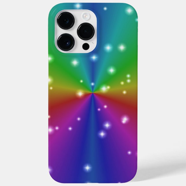 Funda De Case-Mate Para iPhone Arcoiris con estrellas (Reverso)