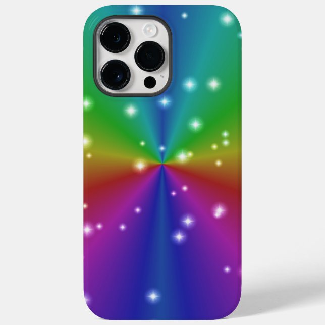 Funda De Case-Mate Para iPhone Arcoiris con estrellas (Reverso )