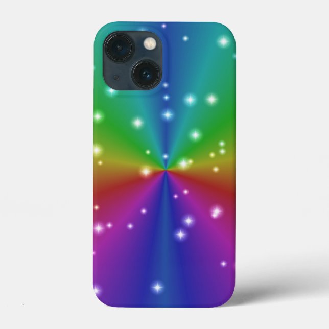 Funda De Case-Mate Para iPhone Arcoiris con estrellas (Reverso )