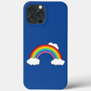 Funda Para iPhone 13 Pro Max Arcoiris con nubes blancas
