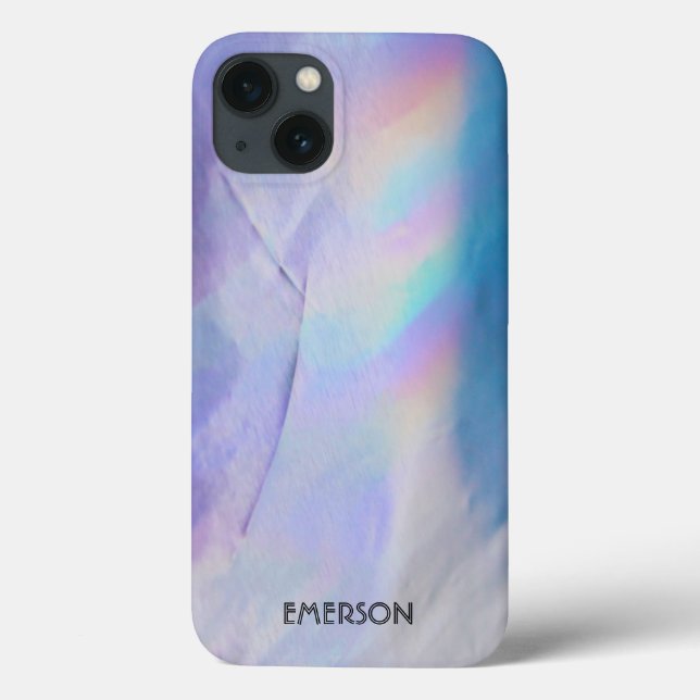 Funda De Case-Mate Para iPhone Arcoiris del Relieve metalizado holográfico púrpur (Reverso)