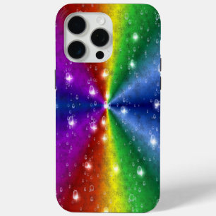 Funda Para iPhone 15 Pro Max Arcoiris en leatheroptik de piel de elefante, gota