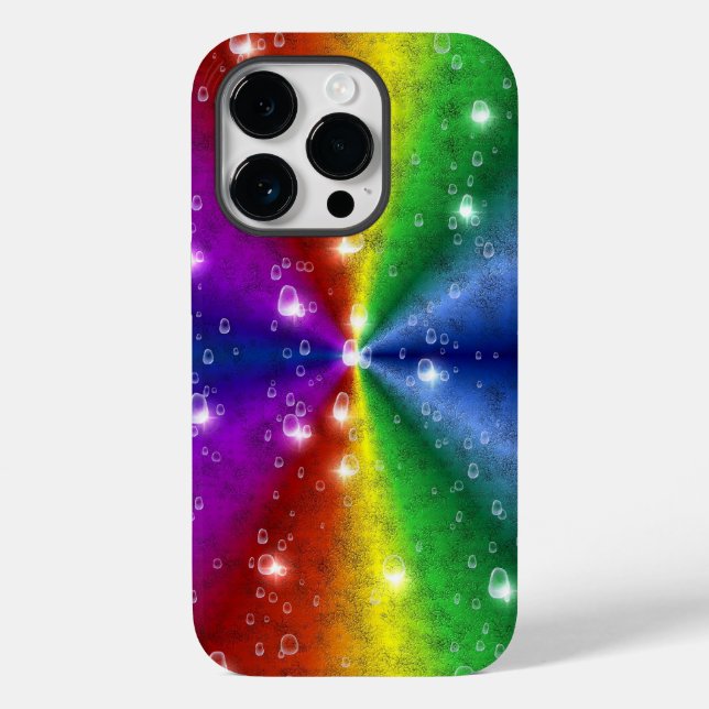 Funda De Case-Mate Para iPhone Arcoiris en leatheroptik de piel de elefante, gota (Reverso )