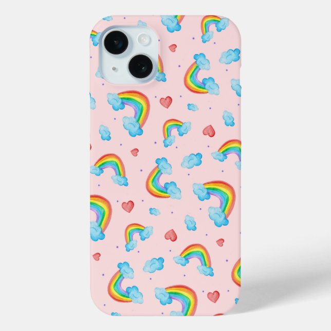 Funda De Case-Mate Para iPhone Arcoiris estampado (Reverso )