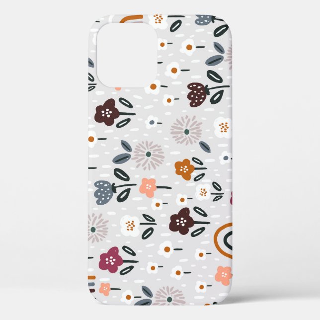 Funda De Case-Mate Para iPhone Arcoiris florales: Textura sin soldadura dibujada  (Reverso )