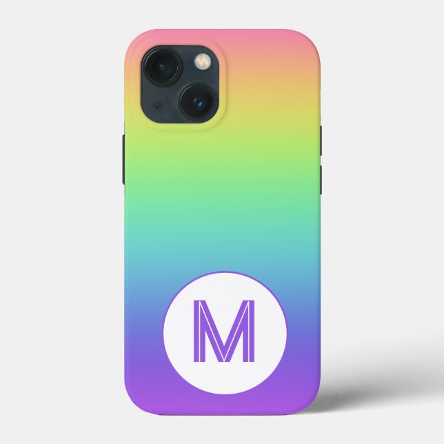 Funda De Case-Mate Para iPhone Arcoiris inicial personalizado (Reverso )