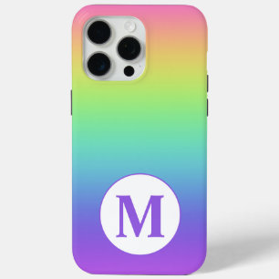 Funda Para iPhone 15 Pro Max Arcoiris inicial personalizado
