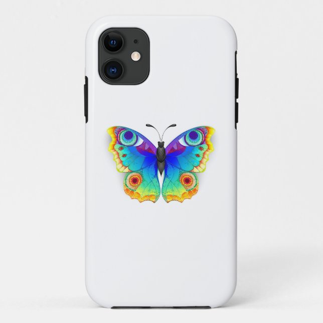 Funda De Case-Mate Para iPhone Arcoiris mariposa Peacock Eye (Reverso)
