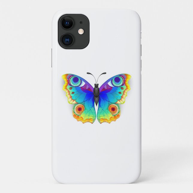 Funda De Case-Mate Para iPhone Arcoiris mariposa Peacock Eye (Reverso)