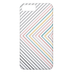 Funda Para iPhone 8 Plus/7 Plus Arcoiris más rayas delgadas en blanco y negro