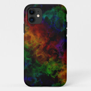 Funda Para iPhone 11 Arcoiris negro abstracto moderno