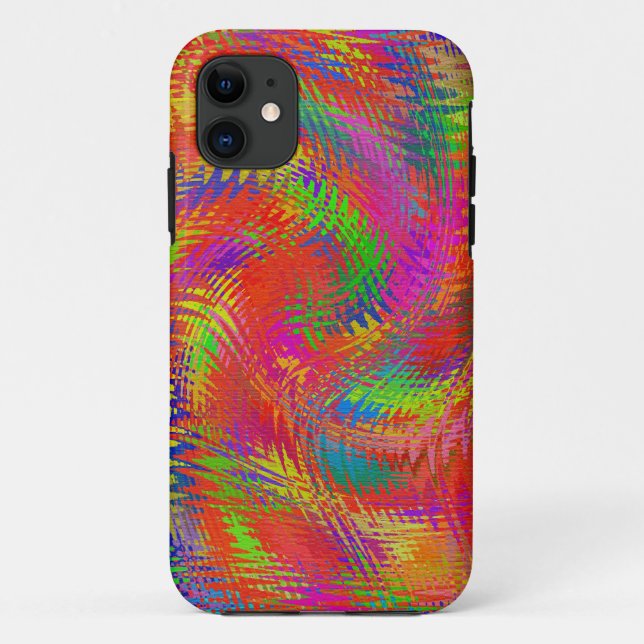 Funda De Case-Mate Para iPhone Arcoiris tejido (Reverso)