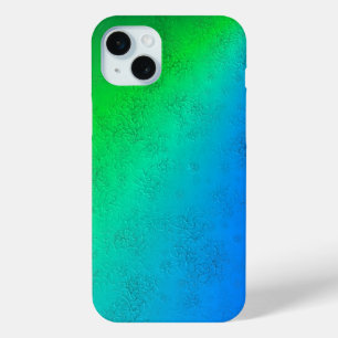 Funda Para iPhone 15 Mini Arcoiris verde azul en optik de cuero de piel de e