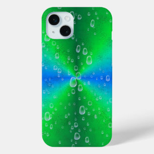 Funda Para iPhone 15 Mini Arcoiris verde azul en optik de cuero de piel de e
