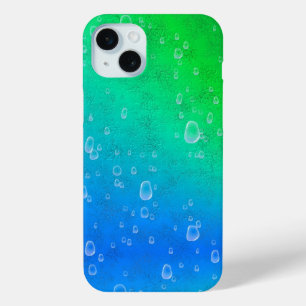 Funda Para iPhone 15 Mini Arcoiris verde azul en optik de cuero de piel de e
