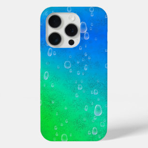 Funda Para iPhone 15 Pro Arcoiris verde azul en optik de cuero de piel de e