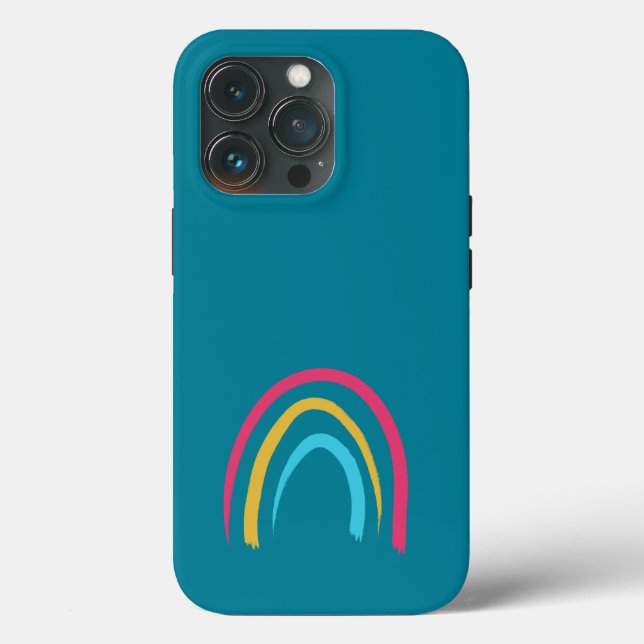 Funda De Case-Mate Para iPhone Arcoiris verde azulado (Reverso )