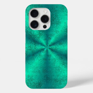 Funda Para iPhone 15 Pro Arcoiris verde en optik de cuero de piel de elefan