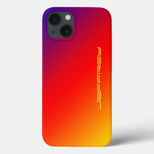 Funda De Case-Mate Para iPhone Arcoiris vivo, nombre, amarillo Naranja rojo (Reverso)