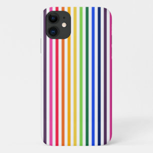 Funda Para iPhone 11 Arcoiris y rayas blancas