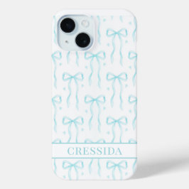 Funda Para iPhone 15 Arcos de Coqueta Aqua Monogramados