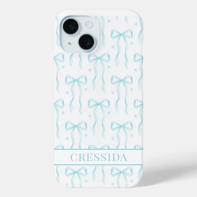 Funda De Case-Mate Para iPhone Arcos de Coqueta Aqua Monogramados (Reverso )