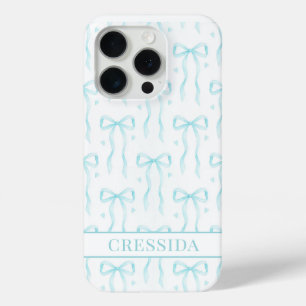 Funda Para iPhone 15 Pro Arcos de Coqueta Aqua Monogramados